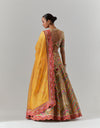 Ivory Zig Zag Feroze Lehenga With Embroidered Blouse & Scallop Dupatta Set