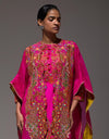 Magenta Rocket Kurta With Diya Cape And Ivery Pleat Salwar