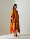 Burnt Orange Rocket Kurta & Pants with Dia Cape Set