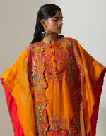 Burnt Orange Rocket Kurta & Pants with Dia Cape Set