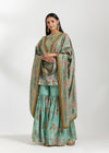 Turquoise Silk Sharara Set