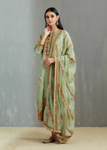 Sea Green Silk Noor Kurta with Salwar & Organza Dupatta