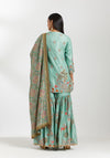 Turquoise Silk Sharara Set