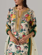 Ivory Printed Kurta and Tulip Pants with a Dupatta